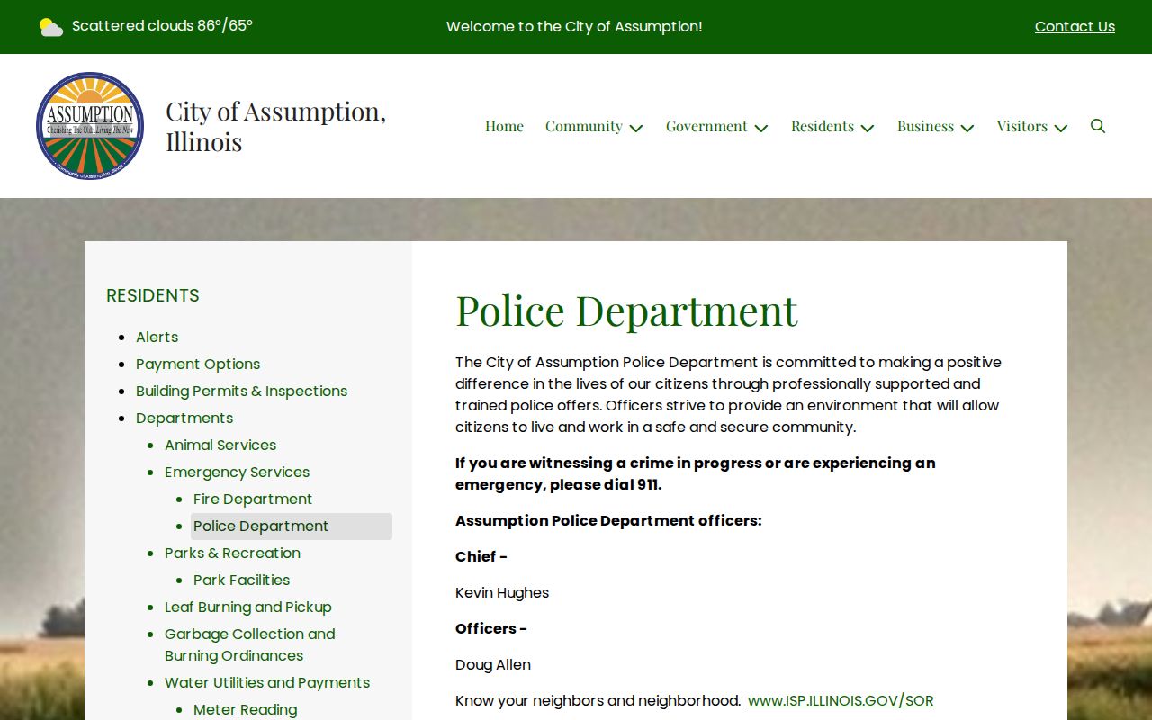 Official Assumption Police Department webpage