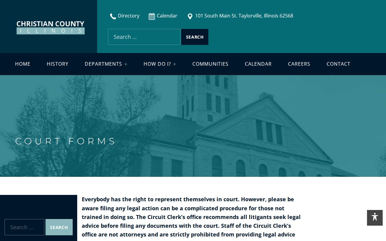 Christian County Circuit Clerk court forms page