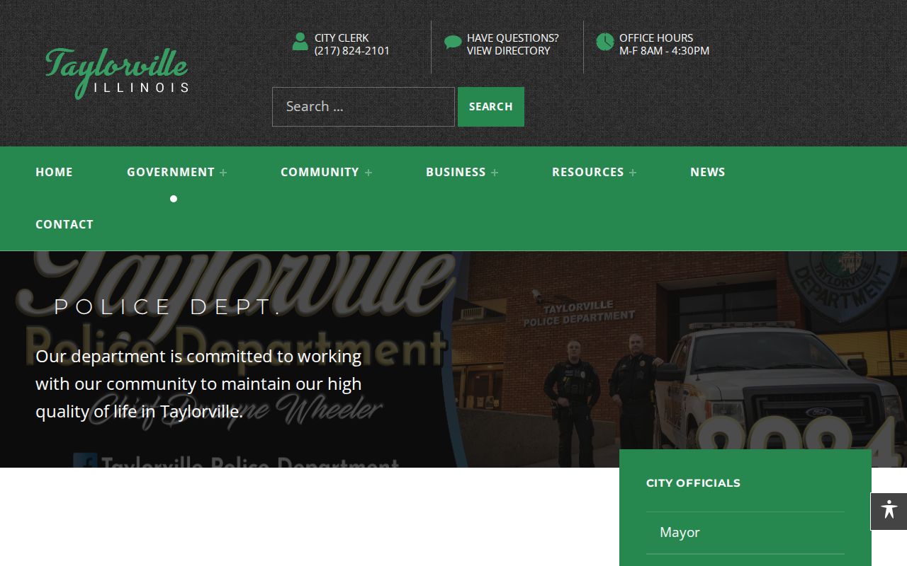 Taylorville criminal history Police Department records